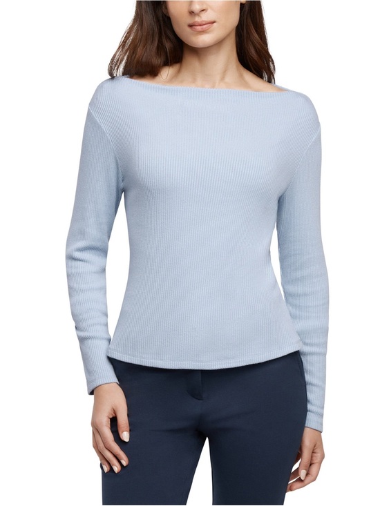 Banana Republic Sweaters - Banana Republic Light Blue Ribbed Boatneck Long Sleeve Top Sweater Large
